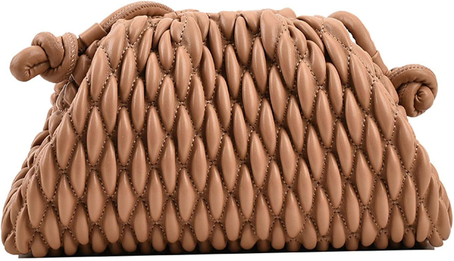 ELDA Dumpling Bag for Women Quilted Clutch Handbag Cloud Purse Fashion Ruched Bag Handmade Leathe... | Amazon (US)