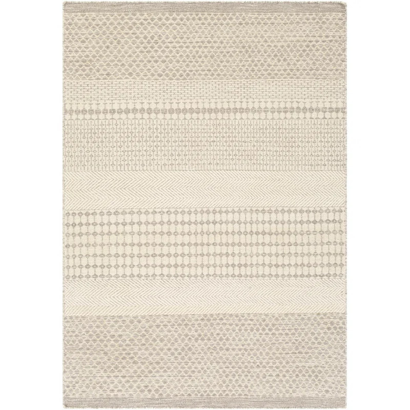Lenora Handmade Flatweave Wool Beige Rug | Wayfair North America