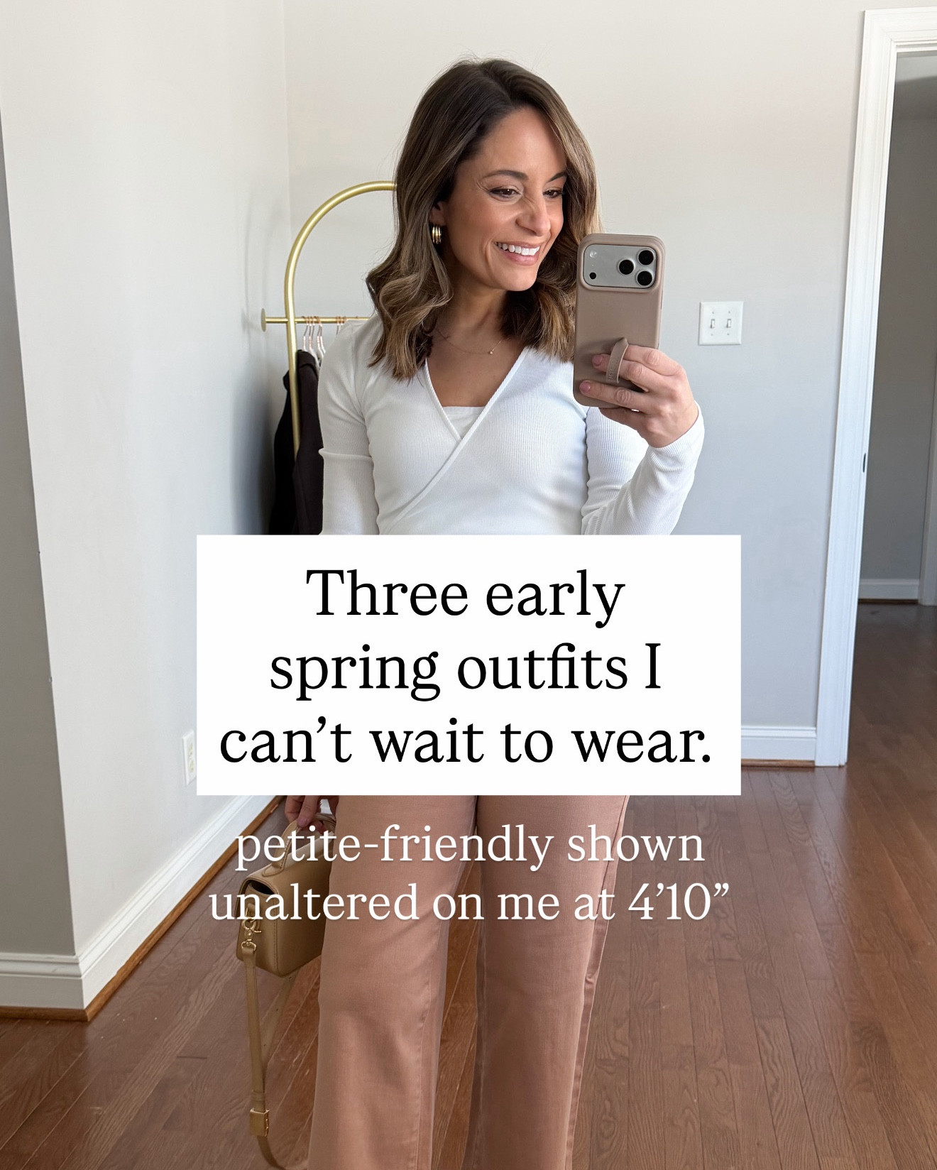 Three early spring outfits - petite friendly! 

Outfit 1 
Top (LOFT): petite xxs 
Camisole (Pact): xs 
Jeans (BR Factory): 24 standard - 10” rise / 26” inseam 
Shoes (Sam Edelman): tts
Bag is sold out 

Outfit 2 
Sweater (Quince): xs 
Camisole (Pact): xs 
Jeans (BR Factory): petite 24 - 9.5” rise / 24” inseam 
Shoes (Sam Edelman): tts
Belt (Quince) 

Outfit 3 
Top (LOFT): petite xxs 
Camisole (Pact): xs 
Jeans (MOTHER): petite 24 - 10.5” rise, 29.5” inseam (shrunk just under and inch in the dryer) 
Boots (J.Crew)
Bag (J.Crew) 

My measurements for reference: I’m 4’10” and 105lbs. My bust, waist, and hip measurement is 32”, 24”, and 36”.

#LTKPetite #LTKSeasonal