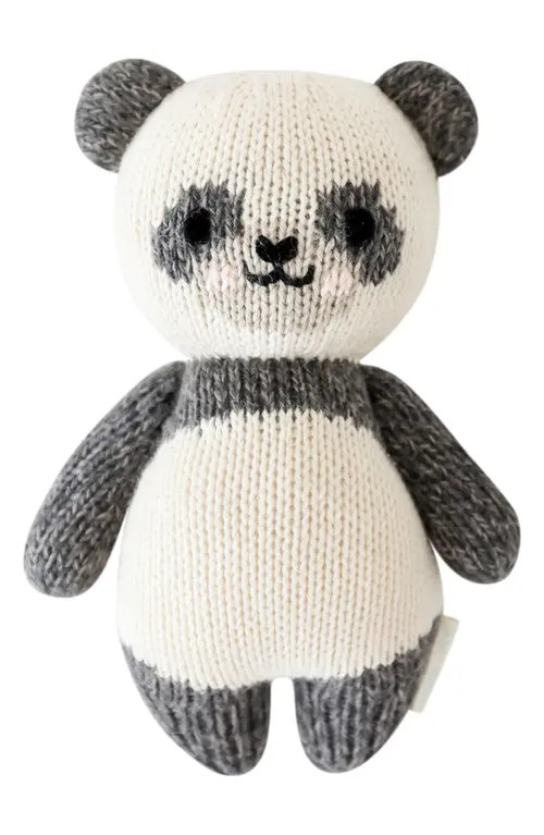 cuddle+kind Baby Panda Bear Baby Stuffed Animal in Charcoal/cream at Nordstrom | Nordstrom