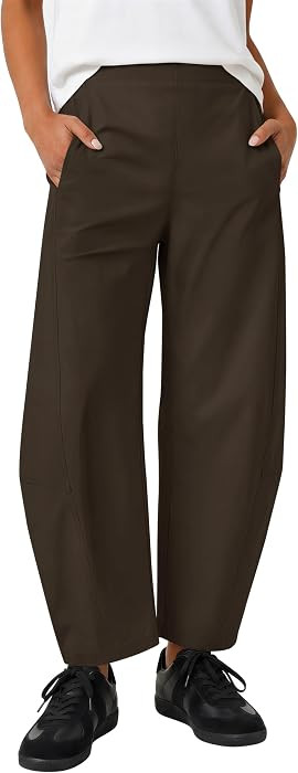 ZESICA Women's Barrel Travel Pants with Pockets | Amazon (US)
