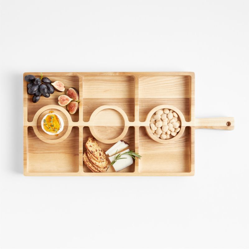 Carson Small Sectioned Ash Wood Serving Board + Reviews | Crate & Barrel | Crate & Barrel