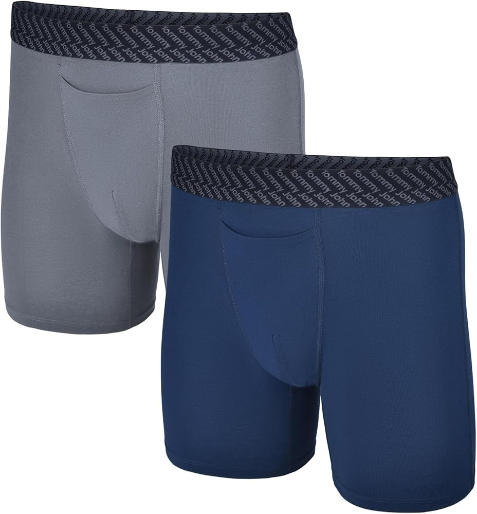 Tommy John Men’s Mid-Length Boxer Brief 6” Underwear - Cotton Basics Boxers with Supportive C... | Amazon (US)