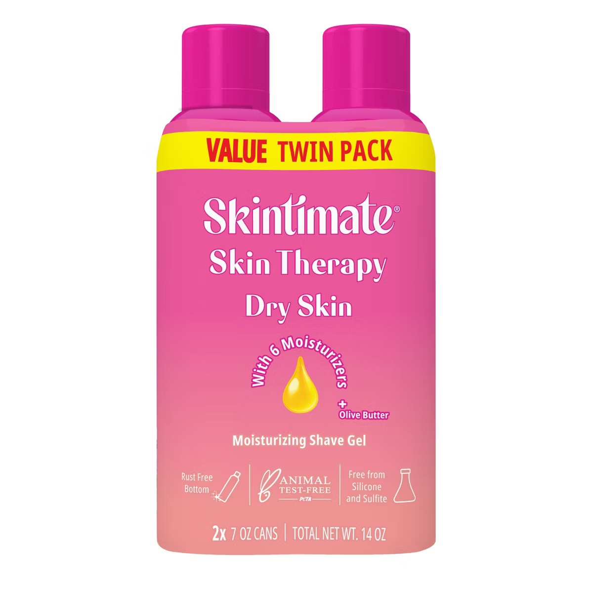 Skintimate Skin Therapy Dry Skin Women's Shave Gel - 7oz/2pk | Target
