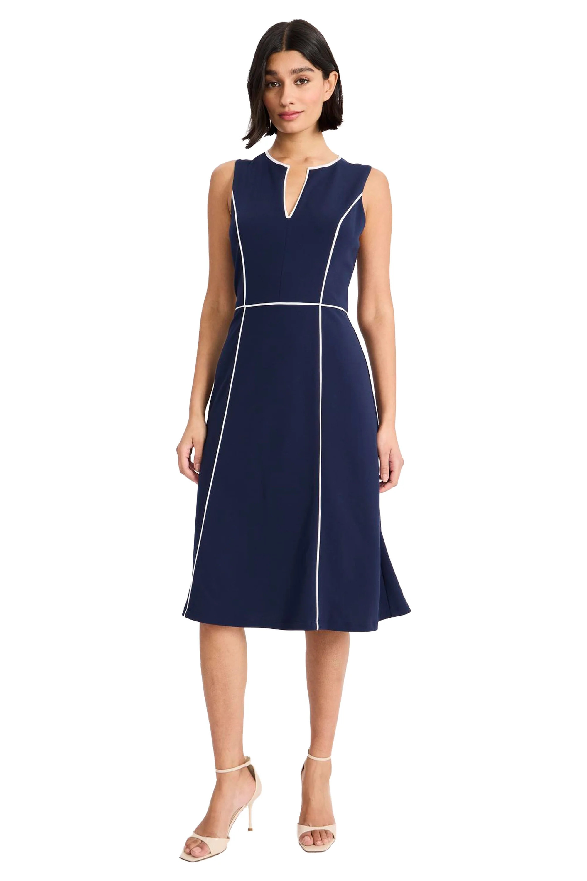 Denyce Contrast Pipe Fit & Flare Dress Fit and Flare | Maggy London | Maggy London