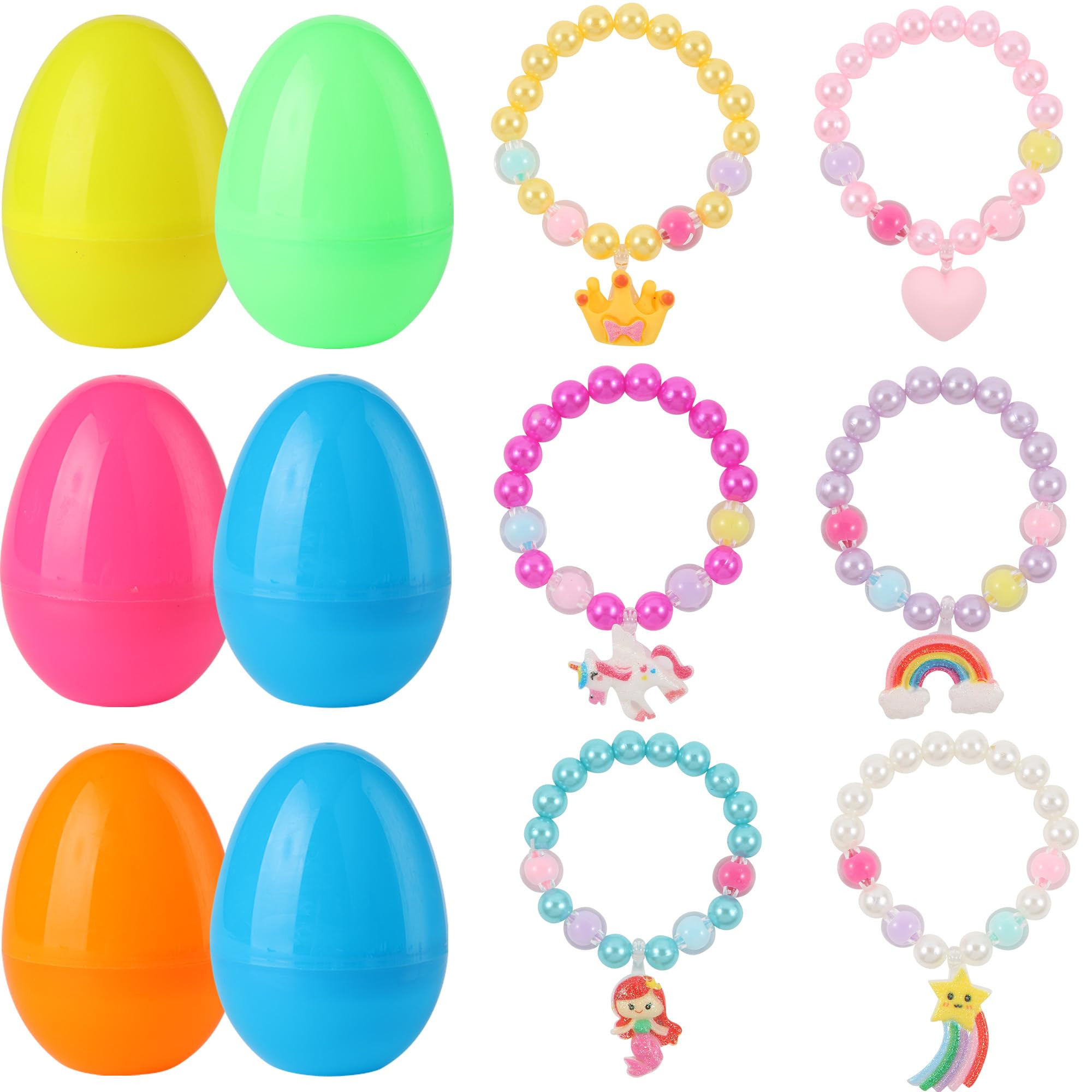 xutengy 12Pcs Easter Basket Stuffers for Girls Toddler Teens，Prefilled Easter Egg with Beaded B... | Amazon (US)