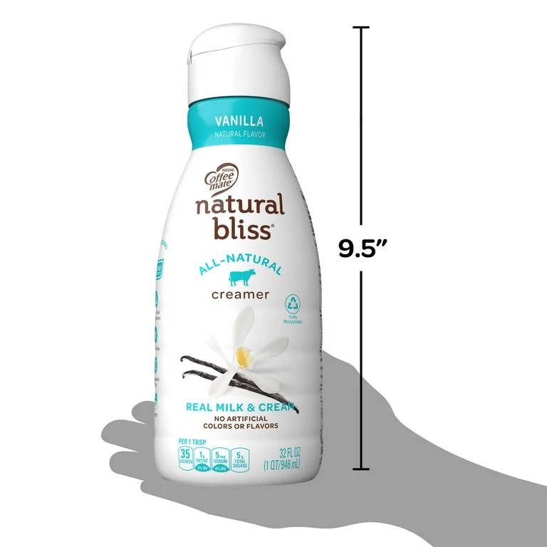 Coffee mate Natural Bliss Vanilla All Natural Liquid Coffee Creamer 32 fl oz. - Walmart.com | Walmart (US)