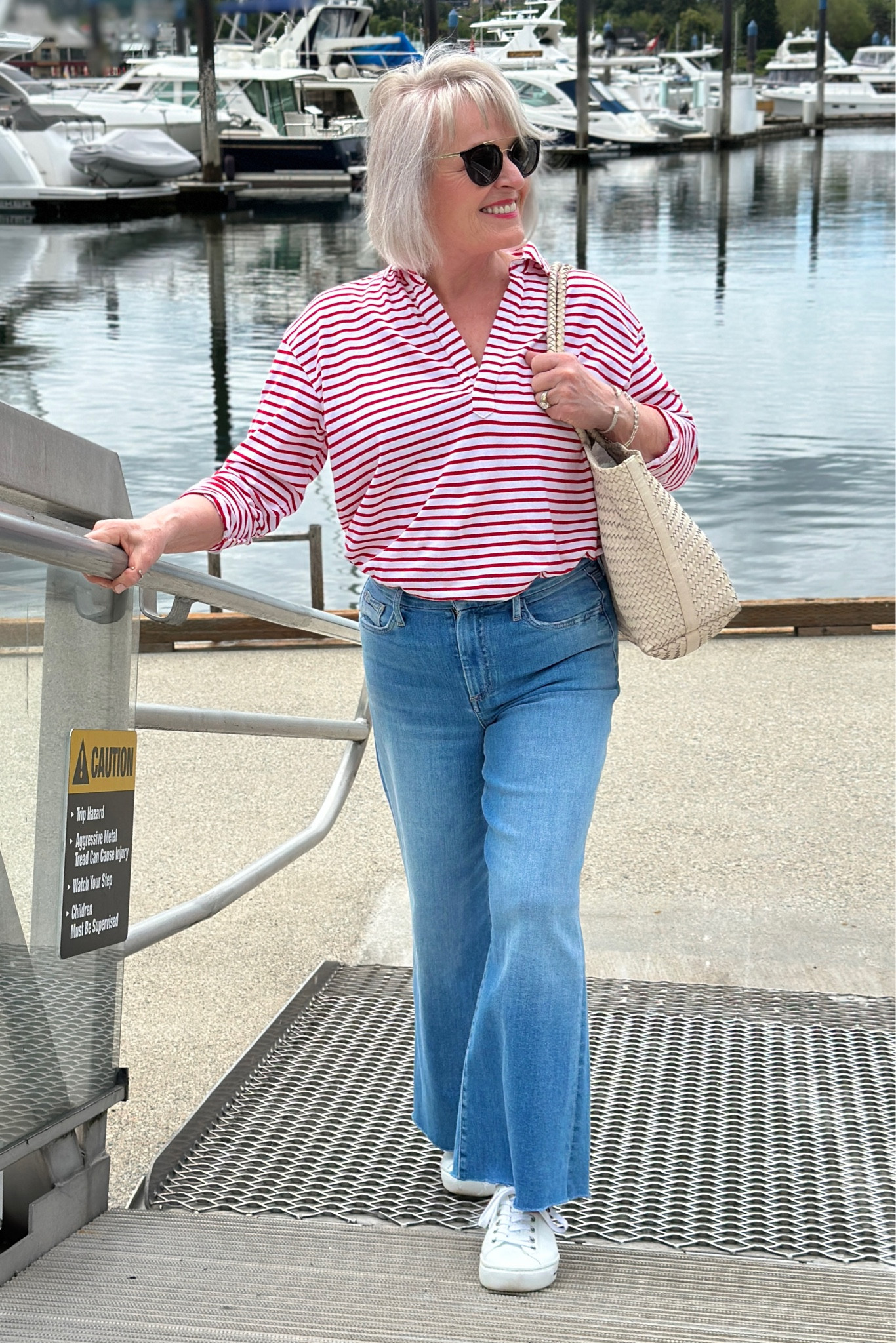 Classic coastal chic outfit featuring French striped tee and super soft wide leg jeans from @frankandeileen
Coastal style 
Wearing M top
Jeans in 29
#FrankandEileenPartner #WearLoveRepeat 

#LTKOver40 #LTKStyleTip #LTKTravel