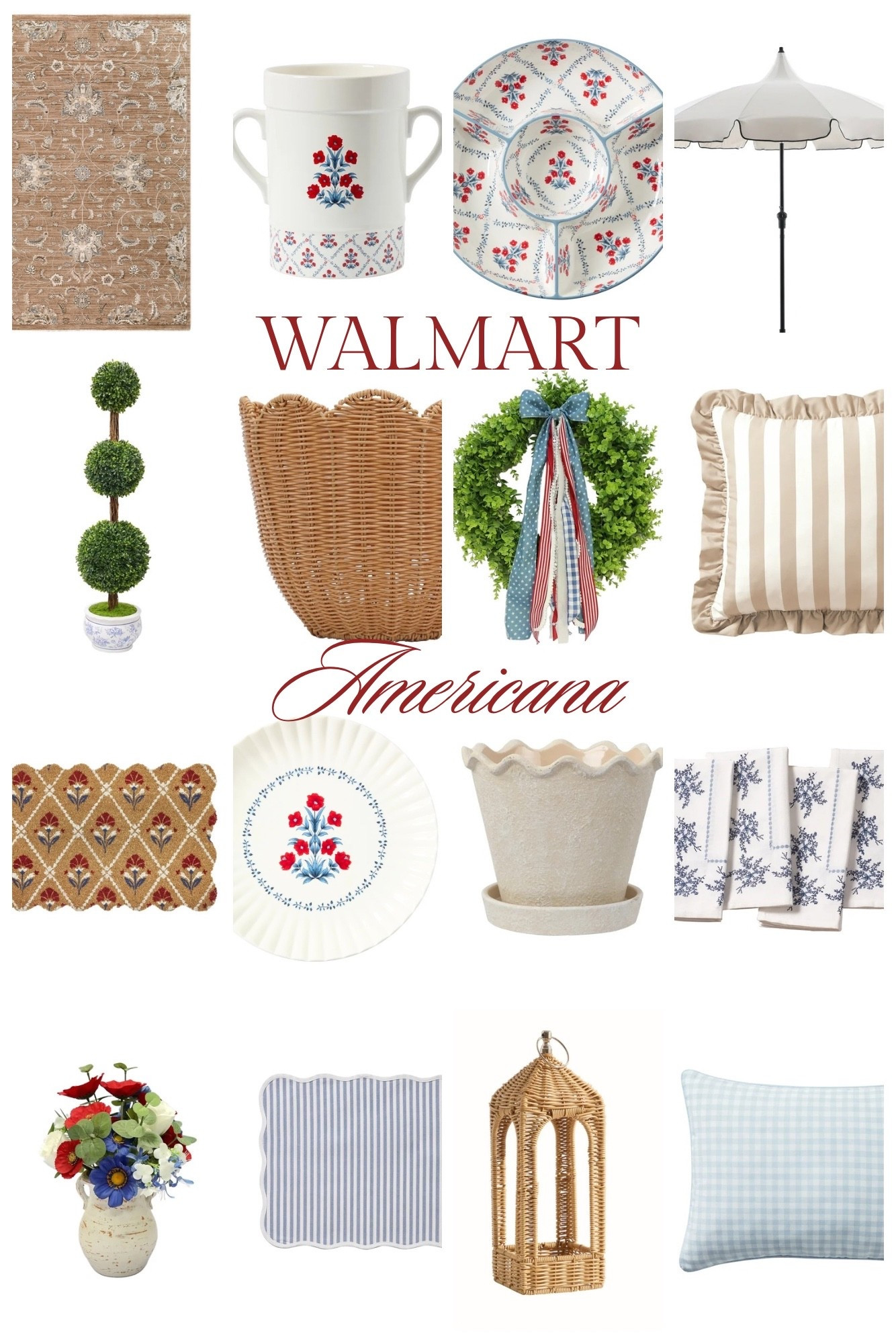 Looks like Ralph Lauren or Pottery Barn Americana summer but it’s actually Walmart! 

#walmart #walmarthome #americana #summer #americanasummer

#LTKdayinmylife #LTKgrwm #LTKHome