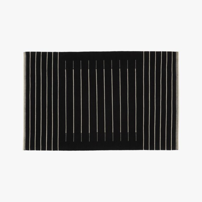 Black with White Stripe Rug 6'x9' + Reviews | CB2 | CB2