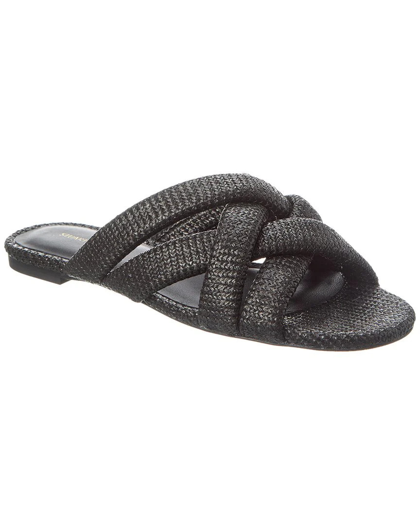Stuart Weitzman Crossover Raffia Slide | Shop Simon