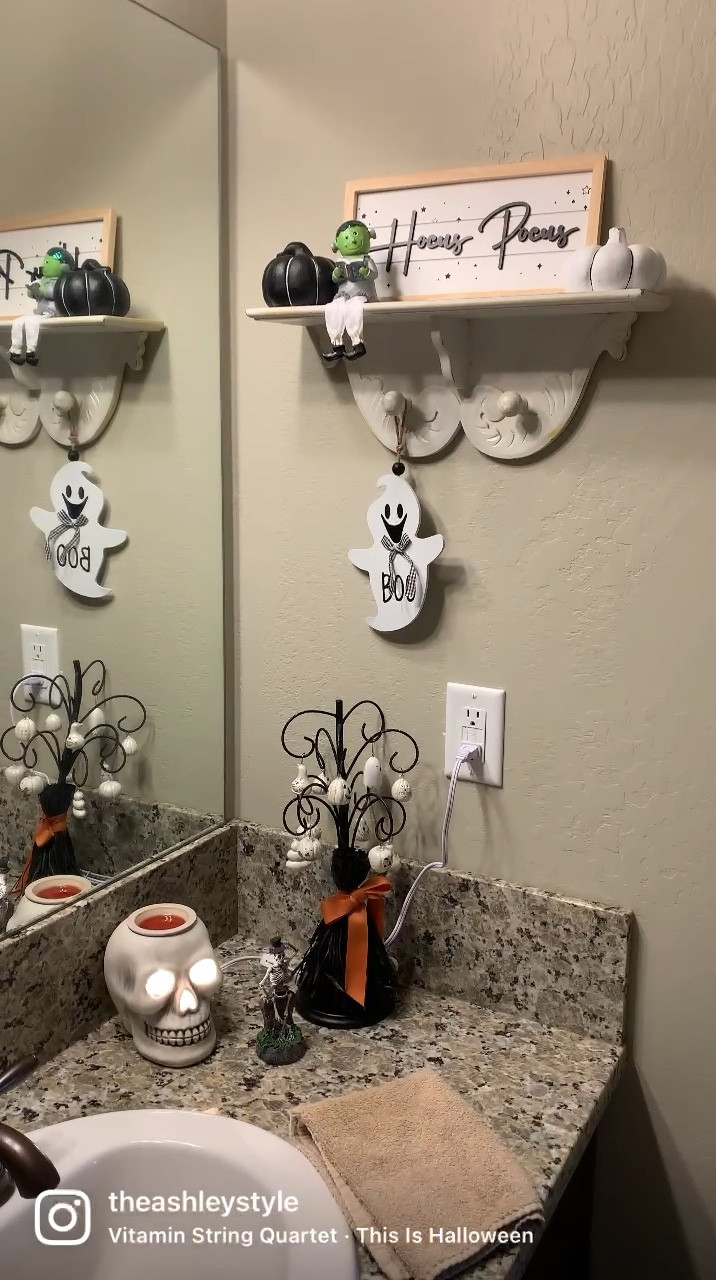 Halloween Bathroom ideas 🎃👻💀✨ #halloweendecor #halloweentabledecor #LTKVideo 

#LTKHome #LTKSeasonal