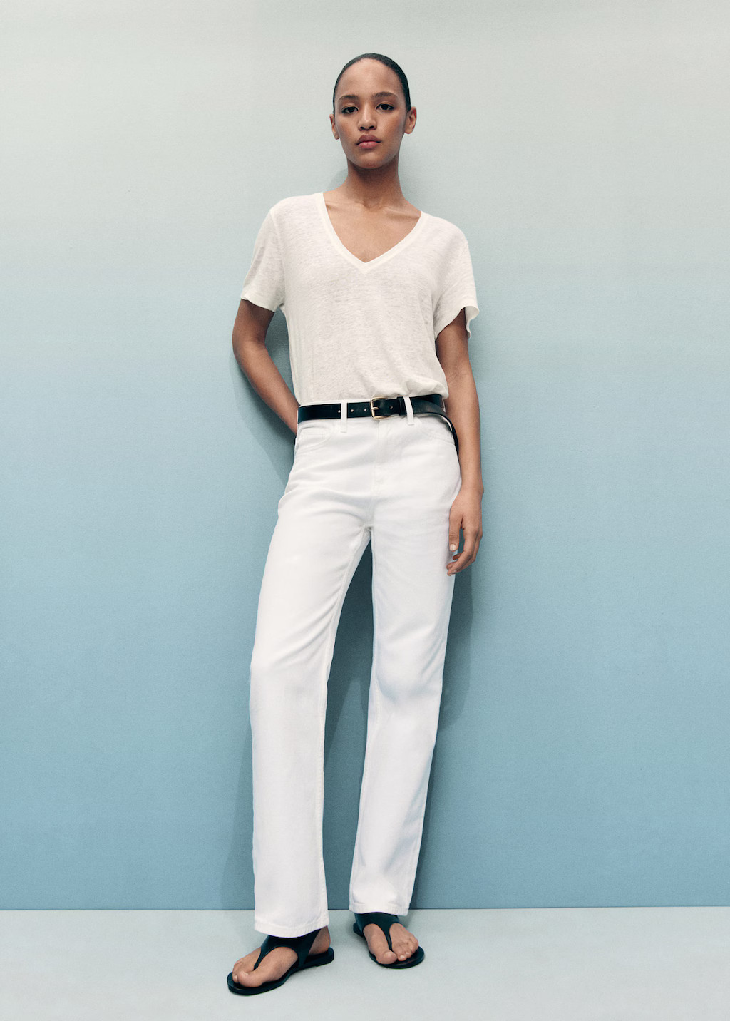 Matilda medium-rise straight-fit jeans white - Woman - 12 - MANGO | Mango (US/MX/AU)