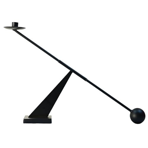 Remenna Black Metal Modern Candle Holder Candlestick Holders Decorative Candle Stand, Tapered Candle HoldersHome Decoration 19 inch | Amazon (US)