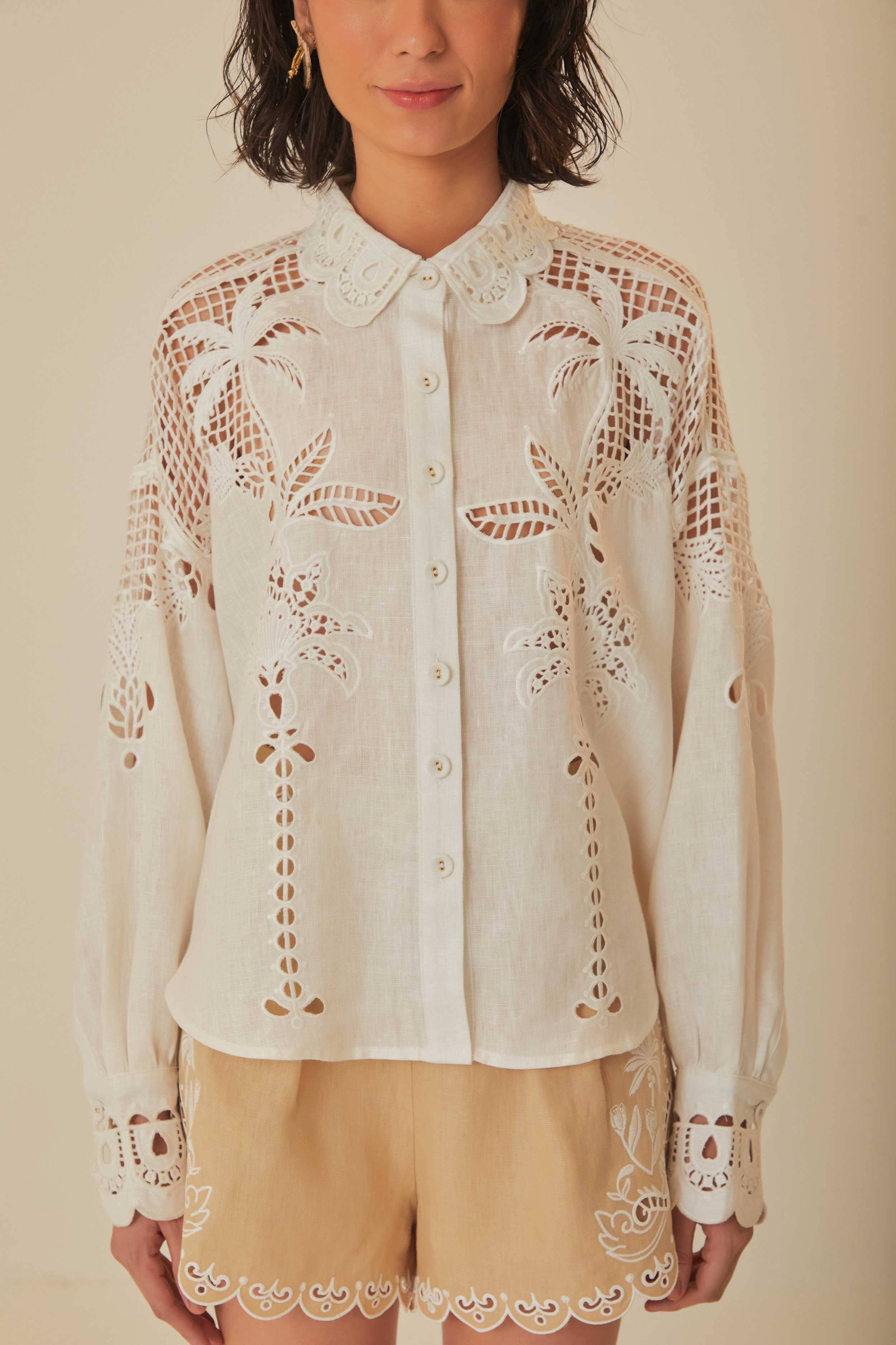 White Palms Richelieu Euroflax™ Premium Linen Shirt | FarmRio