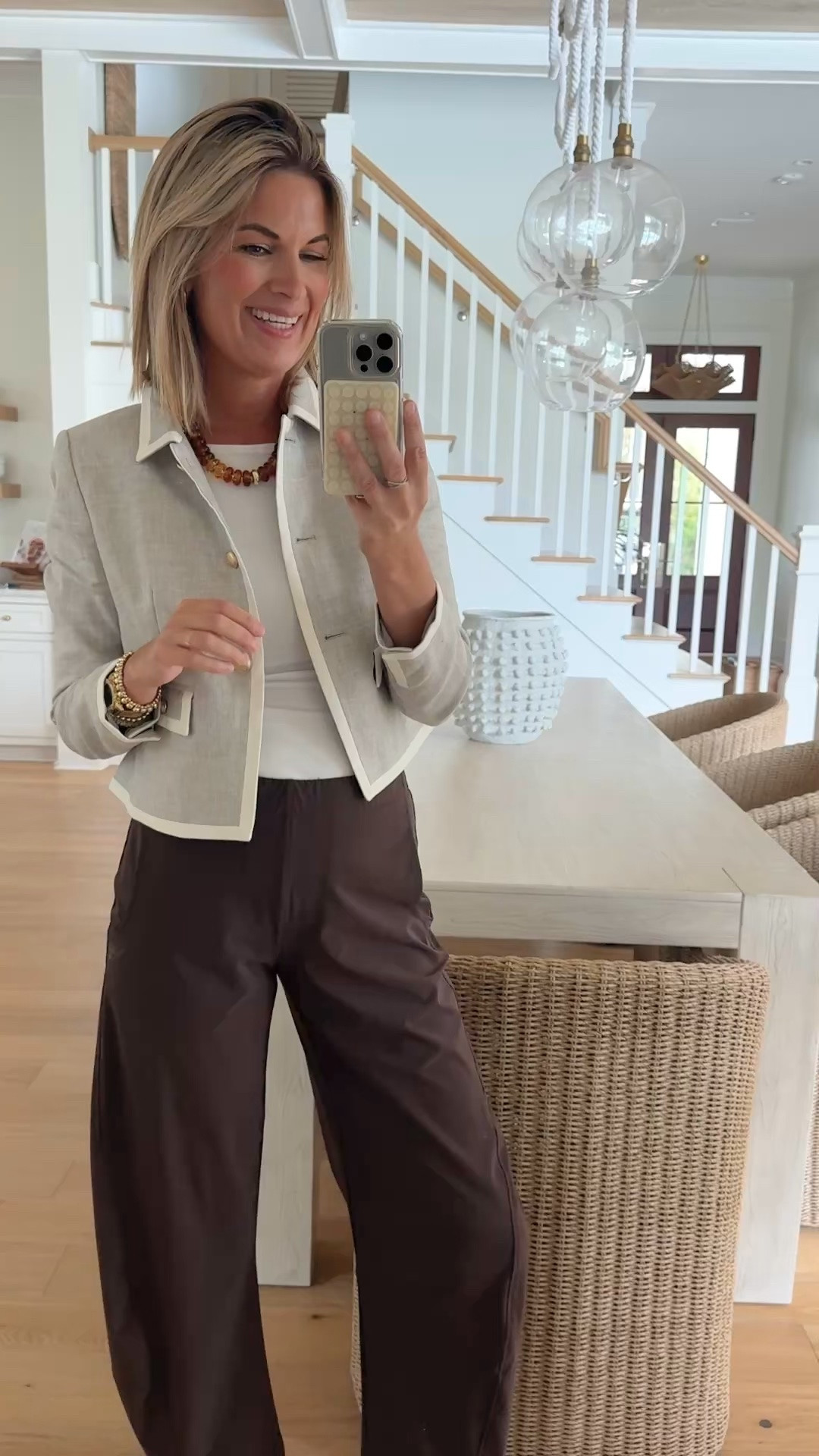 Business casual but make it fun! I am 5’11” in small tops and 4 tall pants. I linked a save option for the pants as well. Shoes true to size.

#LTKWorkwear #LTKOver40 #LTKTall