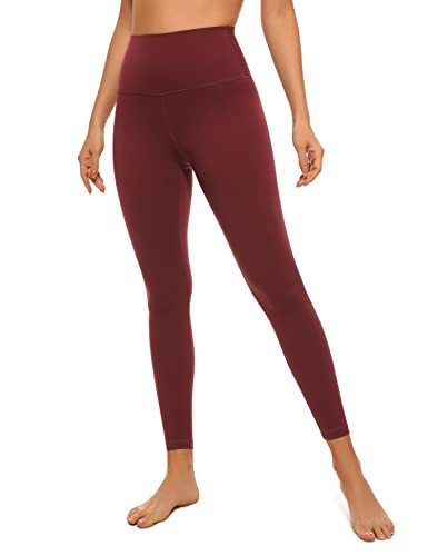 CRZ YOGA Air Feeling High Waisted Leggings for Women 25'' - Warm Thick Workout Buttery Soft Yoga Pants Lounge Noctilucence Red XX-Small | Amazon (US)