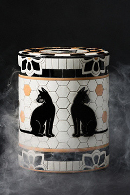 Bistro Tile Ceramic Halloween Side Table | Anthropologie (US)