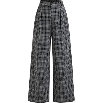 CIDER Plaid Wide Leg Pants for Women Checkered Pants Business Trousers | Side Pockets,Fall Fashio... | Amazon (US)