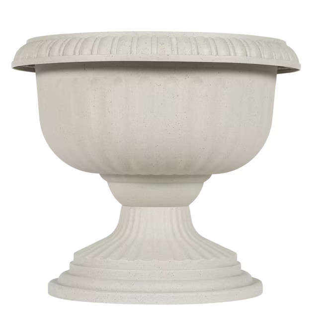 Style Selections Urn 17.63-in W Extra Large Off-white Plastic Indoor/Outdoor Planter | Lowe's
