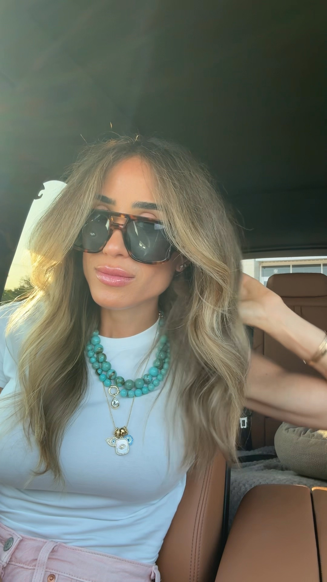 Linking my square sunglasses and my layered necklaces and turquoise beaded necklaces

#LTKPetite #LTKSaleAlert