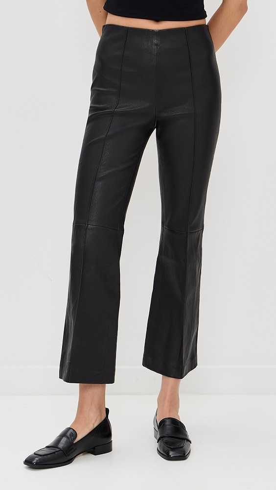 Irina Leather Kick Flare Pants | Shopbop