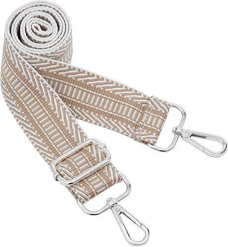 Silvery Buckles Wide Shoulder Strap Adjustable Replacement Belt Crossbody Canvas Bag Handbag | Amazon (US)