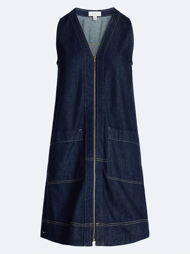 Free Assembly Women's and Women's Plus Sleeveless Denim A Line Mini Dress, Sizes XS-4X | Walmart (US)