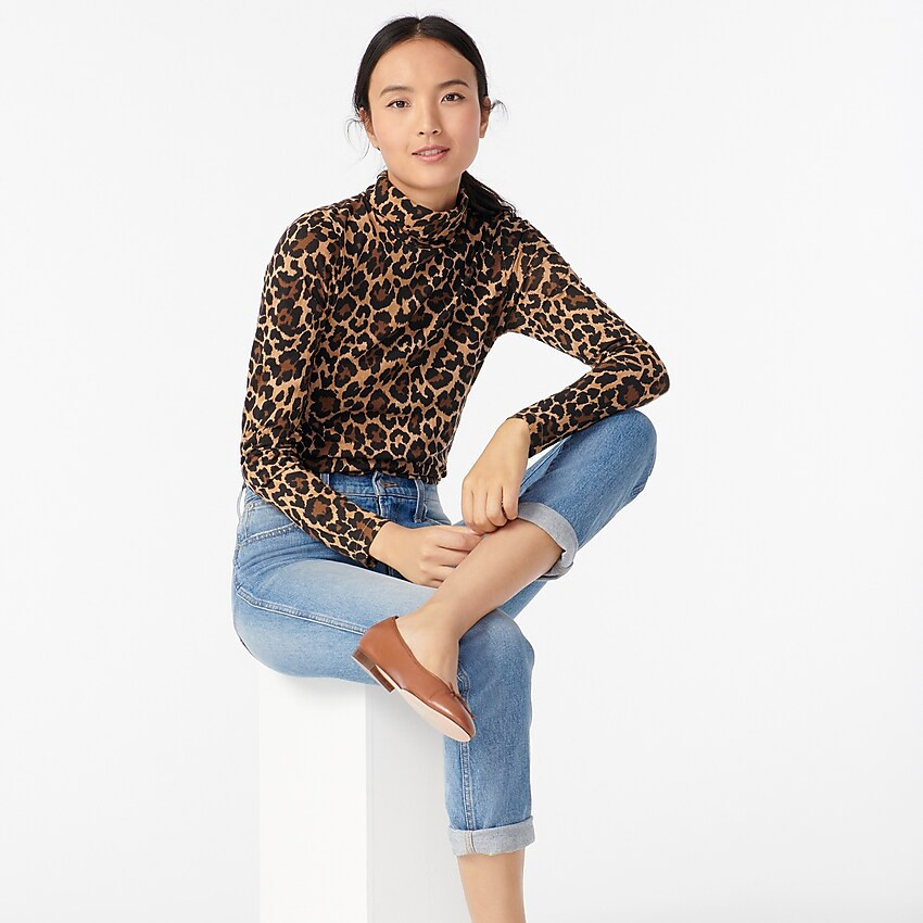 Tissue turtleneck in leopard | J. Crew US