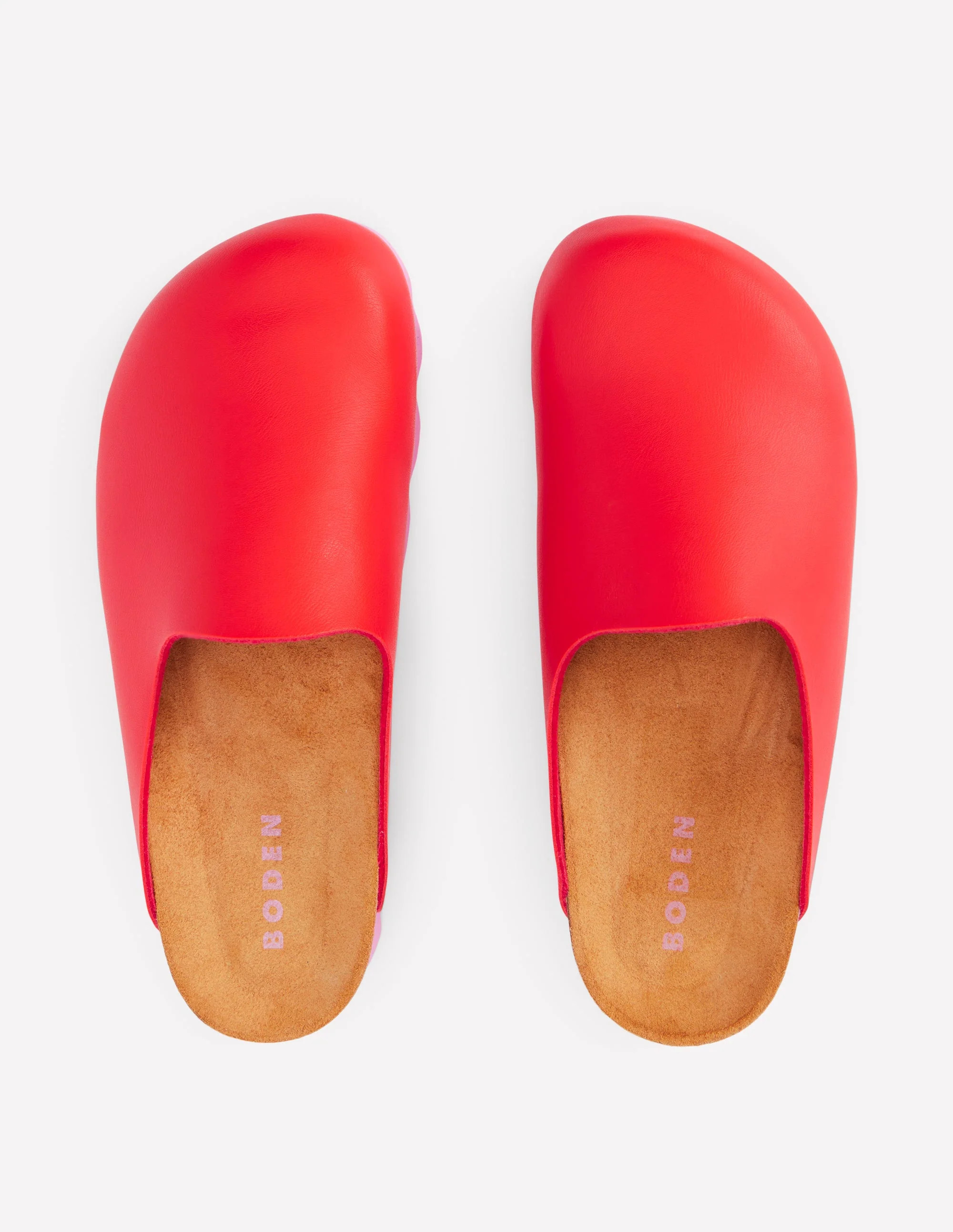 Colour Block Clogs-Post Box Red/Soft Pink | Boden UK