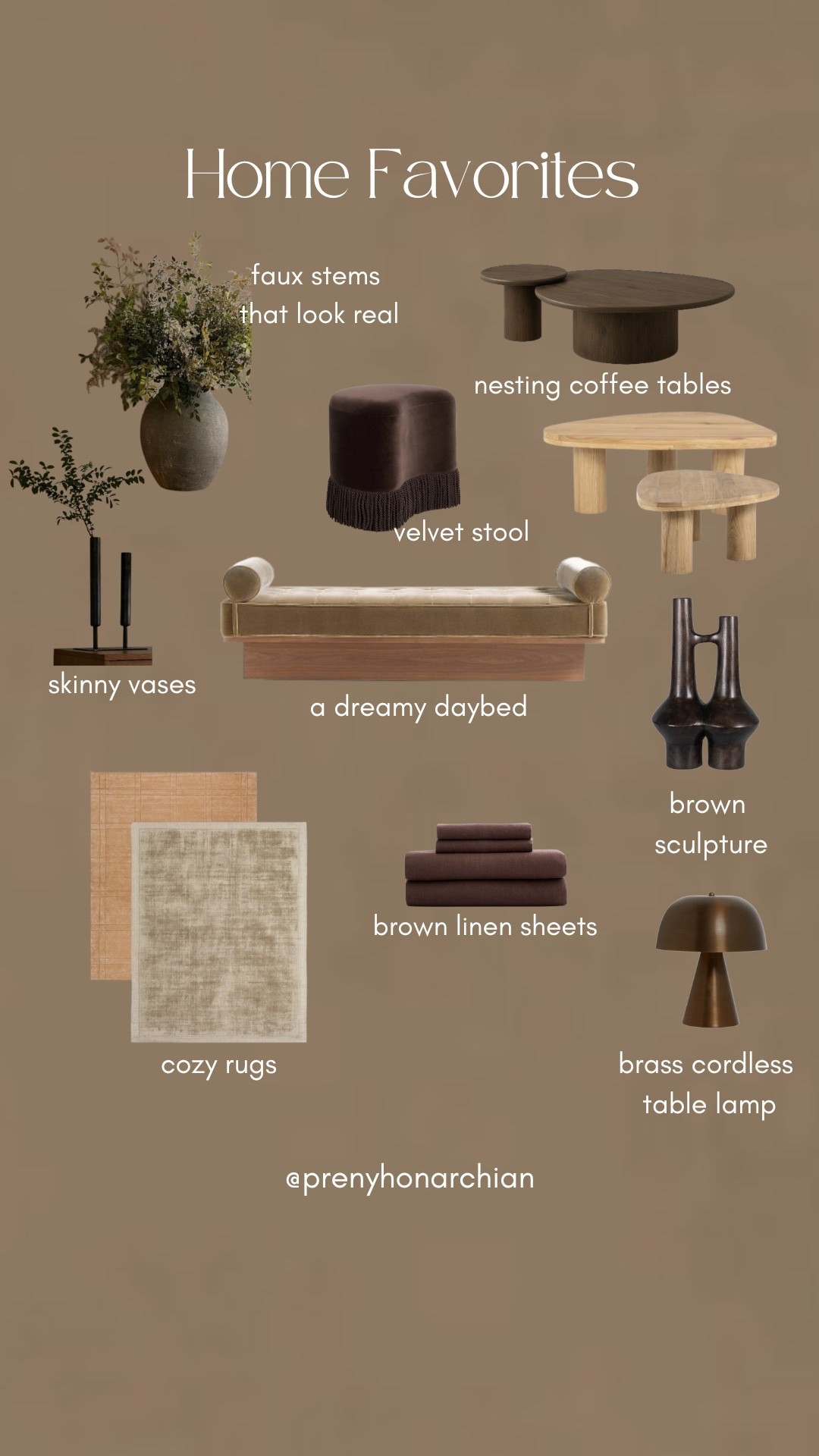 Fall home favorites 
Fall decor 

Faux stems for fall 
Skinny vases 
Nesting coffee tables 
A dreamy daybed 
Velvet stool 
Brown sculpture 
Brass cordless table lamp 
Brown linen sheet set 
Cozy rugs 

Wayfair home 
Amazon home 
Lulu and Georgia 
All modern 
Living room 
Home decor 
Fall home 


#LTKHome #LTKSeasonal #LTKFamily