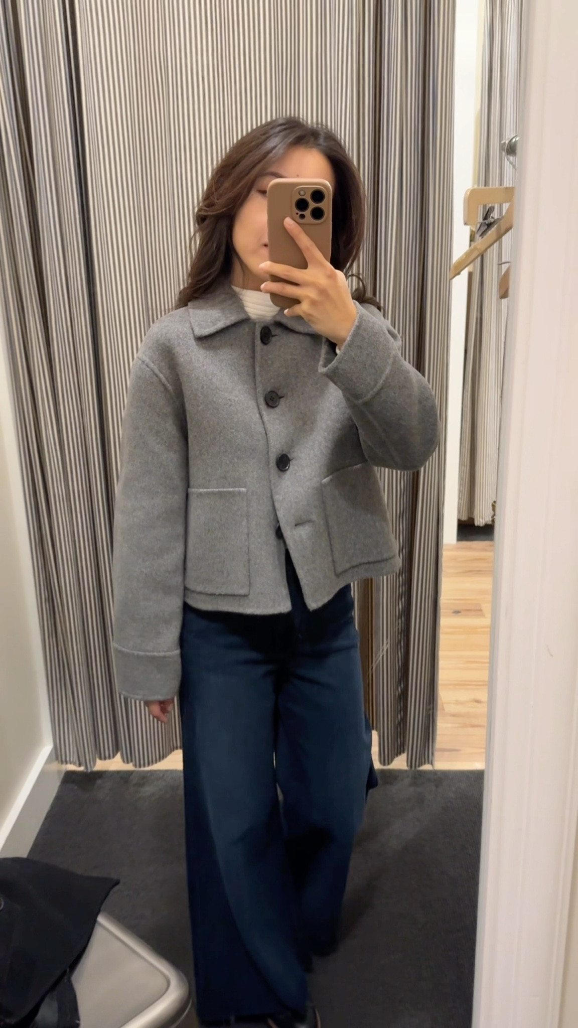 40% off Petite friendly Madewell jacket

• Double faced cropped jacket XXS, this is a lighter weight unlined wool blend jacket with a soft drape material 

• Petite flared wide leg crop jeans 24 regular sizing - Not petite! 

Petite would be cropped. These have some stretch to the denim fabric

• Mockneck dolman top xxs

Petite winter finds, easy mom style, cozy casual winter outfit, wide leg petite flare jeans

#LTKSeasonal #LTKFindsUnder100 #LTKPetite
