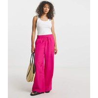 Hot Pink Linen Wide Leg Trouser | Simply Be (UK)