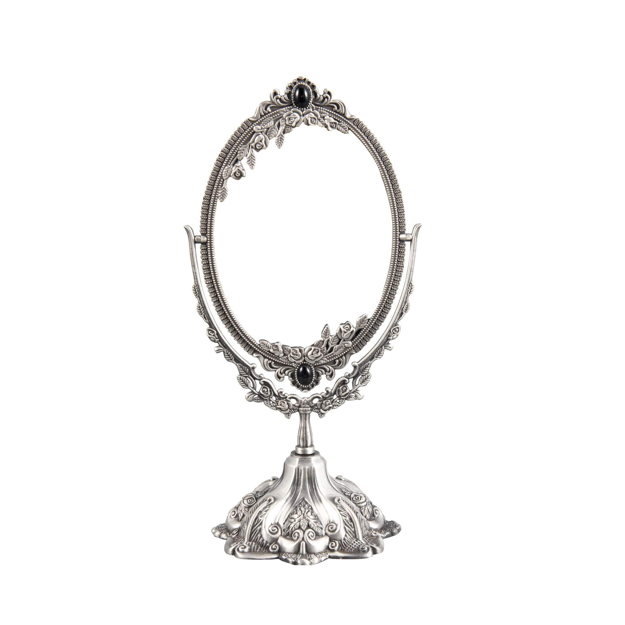 Feyarl Small Vintage Makeup Mirror Floral Tabletop Oval Vanity Mirror with Stand Dressing Room Sw... | Amazon (US)