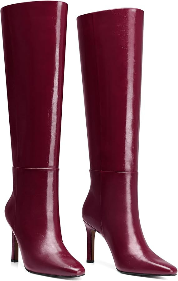Womens Knee High Boots: 3.54 In Stiletto Heel, Wide Calf Tall Boots, 2025 Fall Fashion Trendy Hee... | Amazon (US)