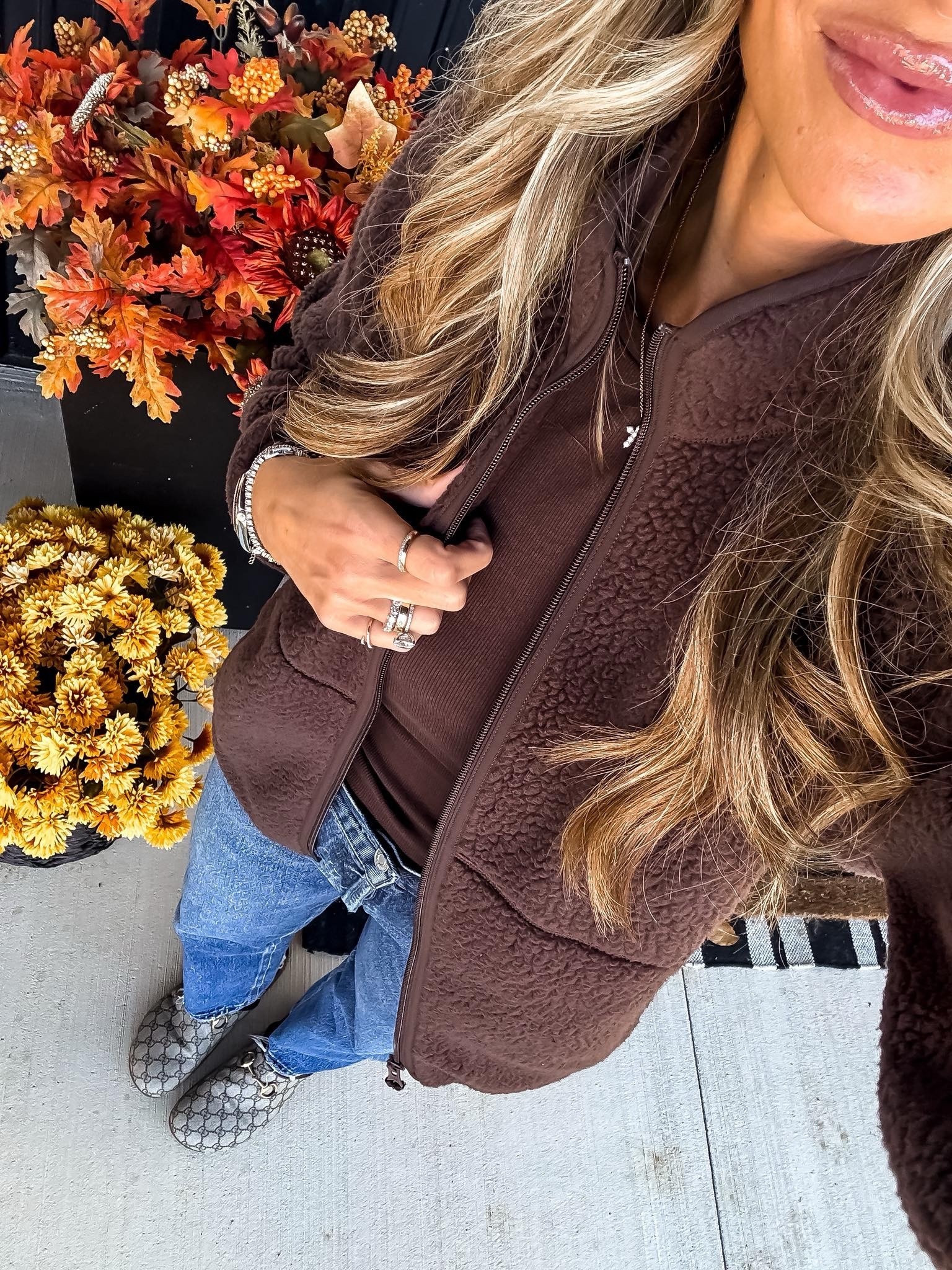 Faux fur Sherpa coat for winter, chocolate brown coat, casual style, fleece jacket,  themominstyle

#LTKSeasonal #LTKFindsUnder100 #LTKootd