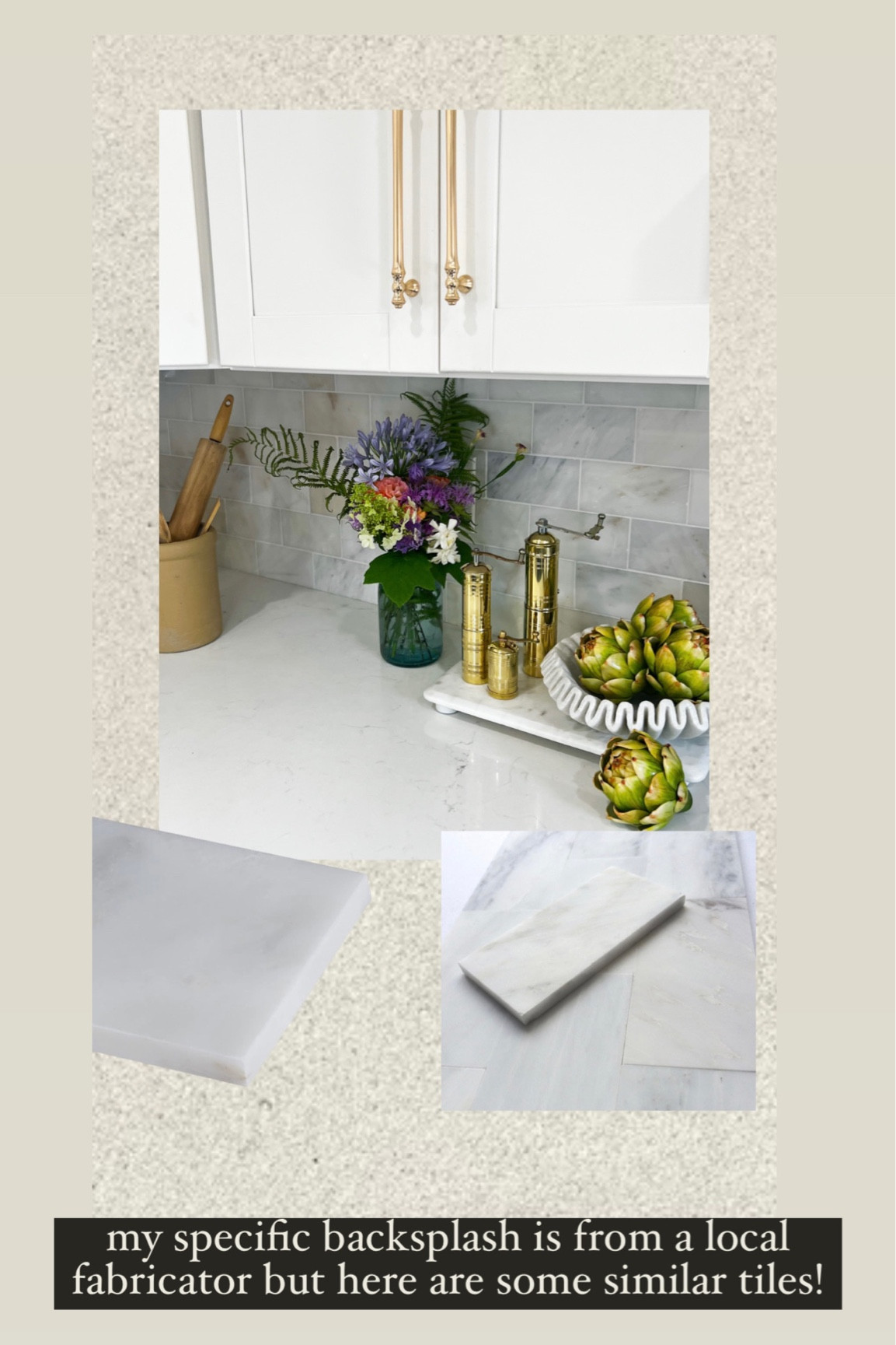 Carrara marble backsplash tiles 

#LTKunder100 #LTKhome #LTKstyletip