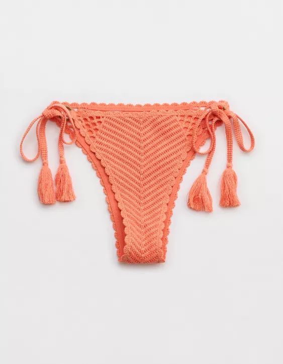 Aerie Crochet Cheekiest Tie Bikini Bottom | Aerie