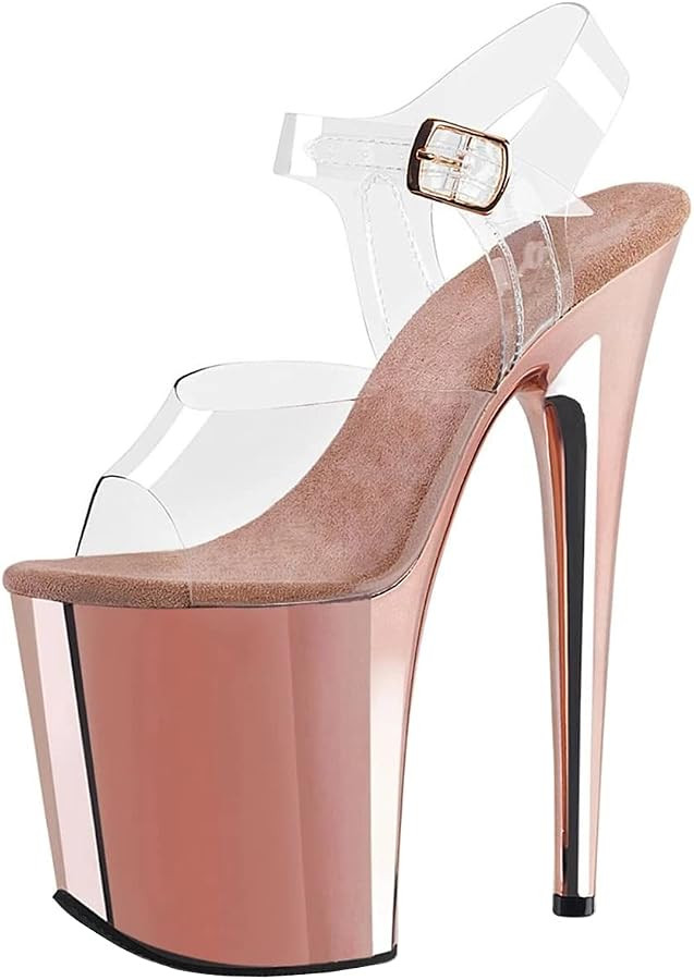 Roimaash Fancy Women 20CM Heel Clear Pole Dance Sandals | Amazon (CA)