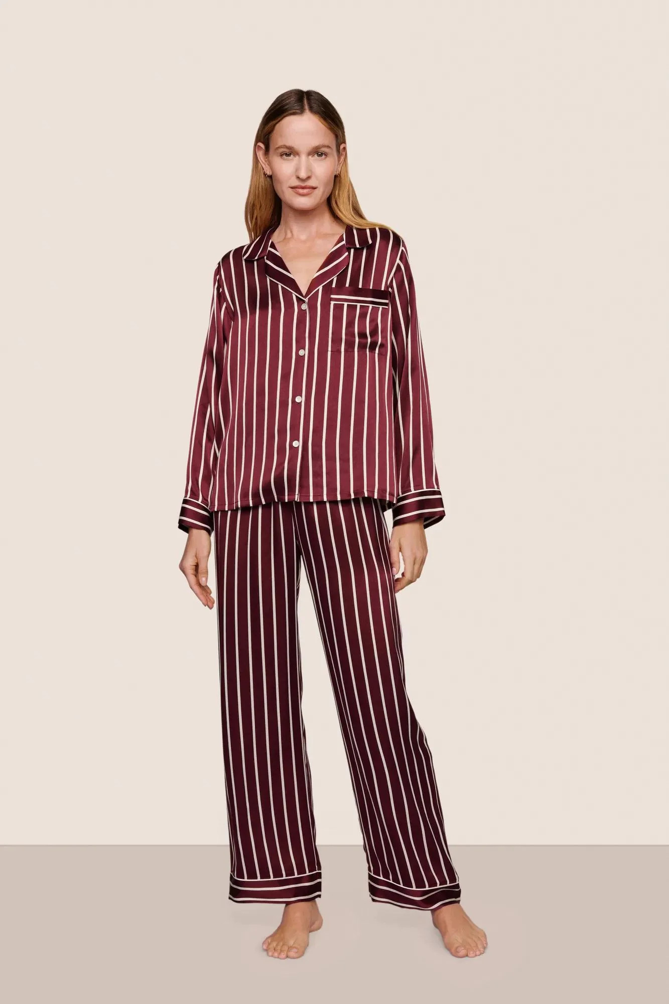 Inez Washable Silk Printed Long PJ Set | Eberjey