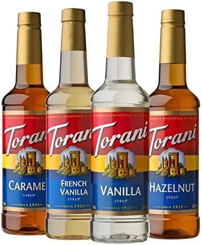 Amazon.com : Torani Variety Pack Caramel, French Vanilla, Vanilla & Hazelnut, 25.4 Ounces (Pack o... | Amazon (US)