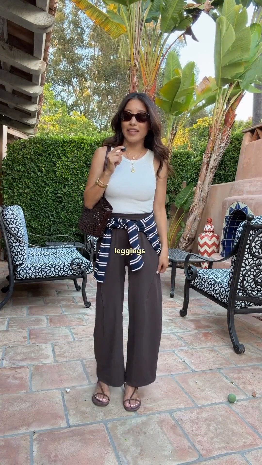 Amazing travel / casual / lounge pants that feel like leggings! 
• convertible hem barrel pants size 2 (fits like xxs) shorter 25" inseam. These are made of the same align leggings fabric and buttery soft. 
• brown bra top sz 4 / XS 
• old Madewell tank XXS, linked a current one that is actually softer and even better 
• Gap oversized cropped stripe shirt XXS regular, boxy cut with shorter length. Length will shrink a little in wash. 
• Reformation sandals 5.5 
• Madewell bag & sunglasses 
• Tkees water friendly sandals 6, I sized up half for length. 

Petite friendly, easy mom outfit, comfortable pants for errands, transitional fall outfit, travel, pilates yoga

#LTKPetite #LTKTravel #LTKmomlife