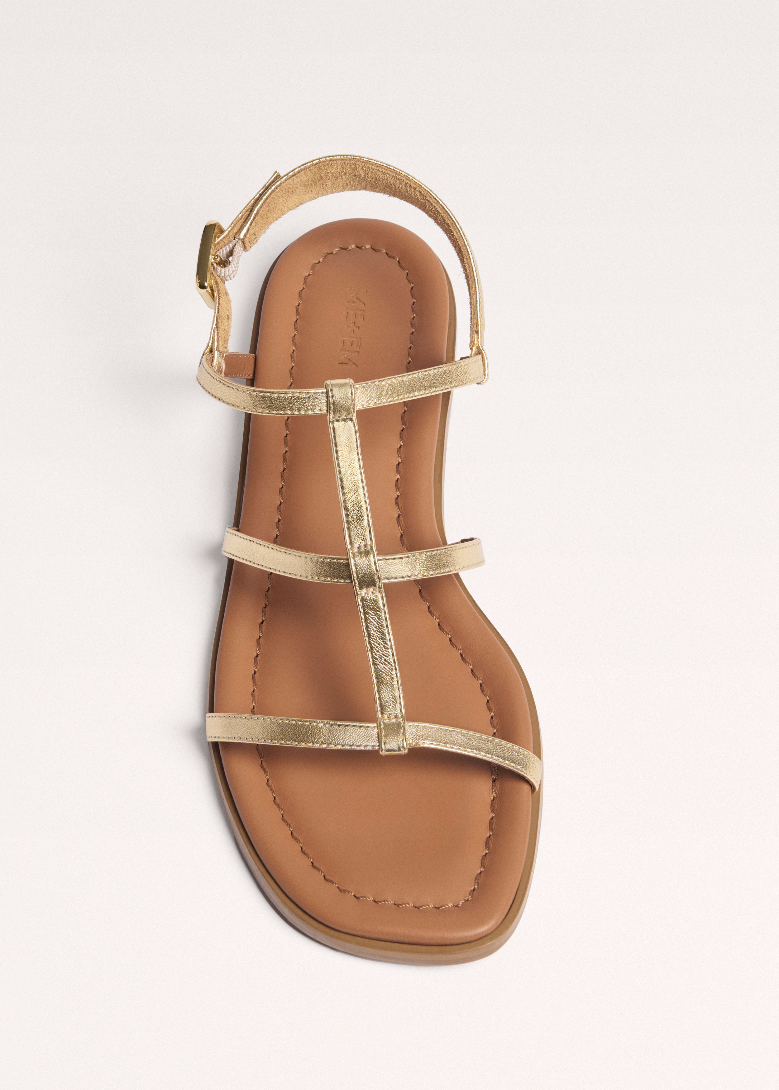 Women's Gold Caged Flat Sandal | ME+EM | ME+EM Global (Excluding US)