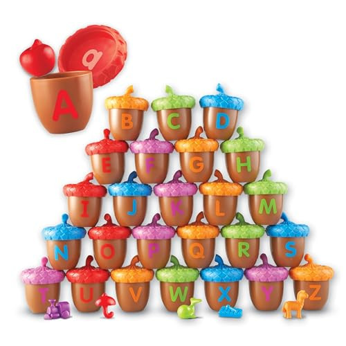 Learning Resources Alphabet Acorns Activity Set - ABC Puzzle, Preschool Learning Activities, Speech Therapy Materials, Manipulatives for Preschoolers, Fine Motor Skills | Amazon (US)