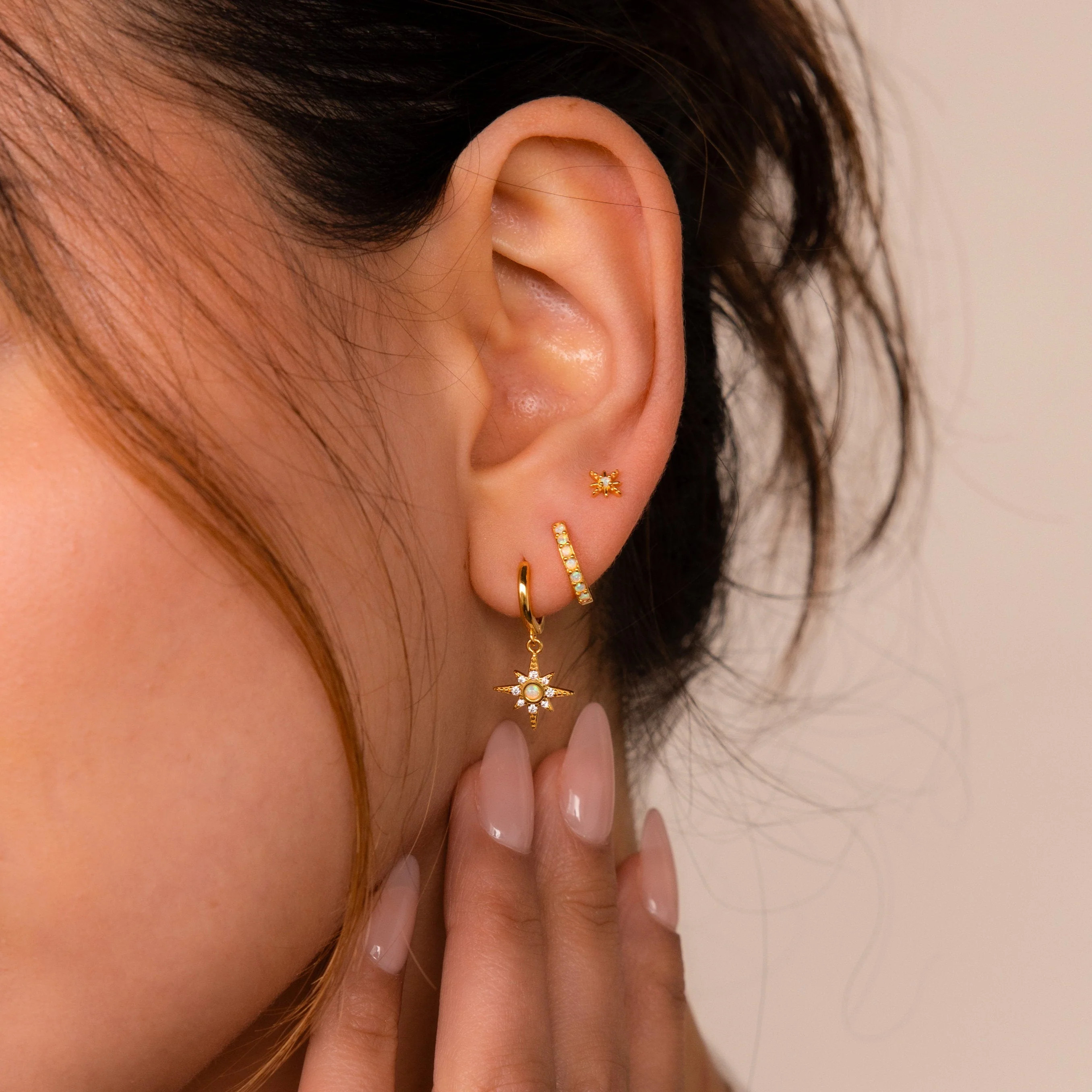 Opal Starburst Earrings Set | Caitlyn Minimalist