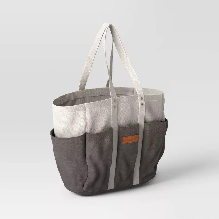 16oz Canvas Gardening Tote Gray/White - Smith & Hawken™ | Target