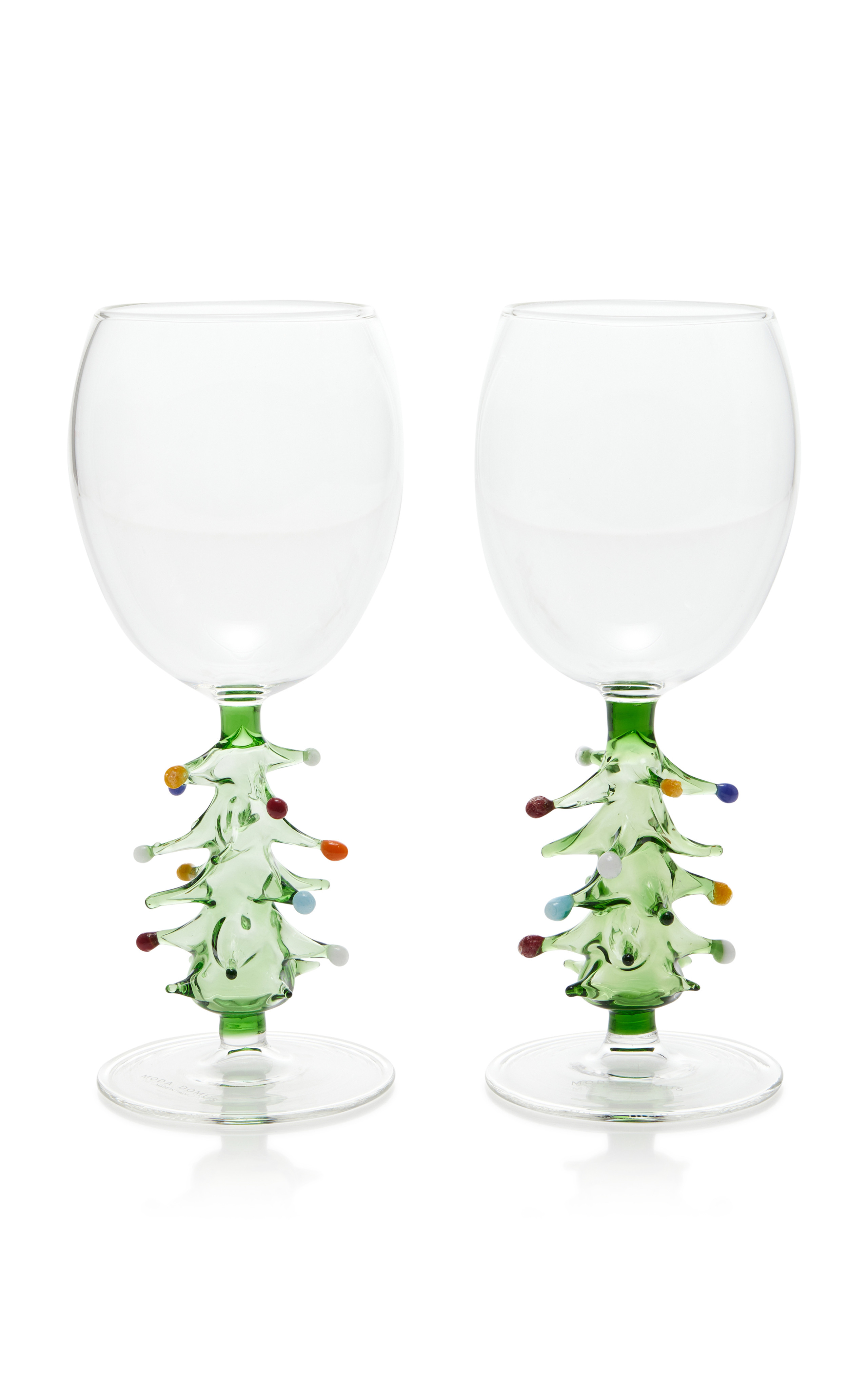 Set-of-Two Christmas Tree Wine Glasses | Moda Operandi (Global)