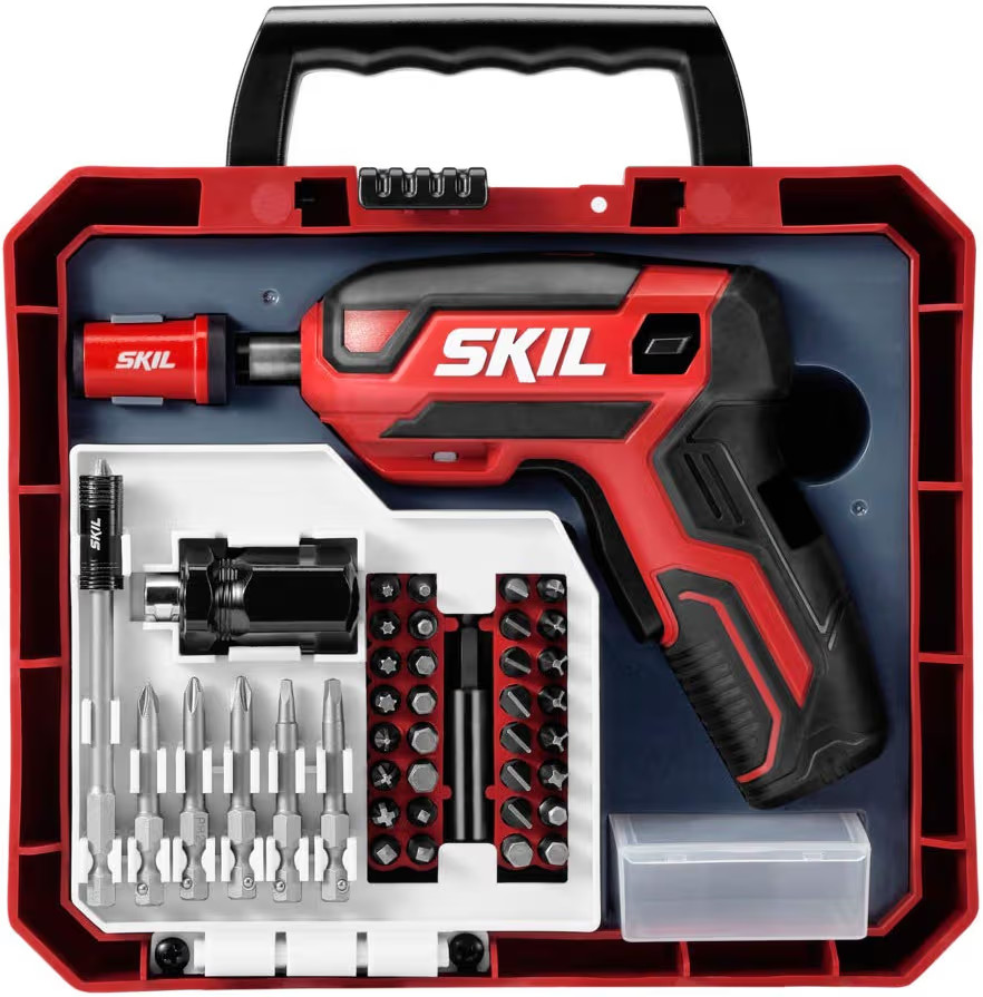 SKIL Rechargeable 4V Cordless Pistol Grip Screwdriver with 42pcs Bit Set, USB Charger and Carryin... | Amazon (US)