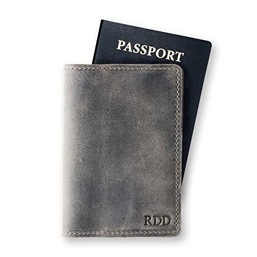 PEGAI Personalized Passport Cover | Distressed Leather Passport Holder | Rustic Passport Case | D... | Amazon (US)