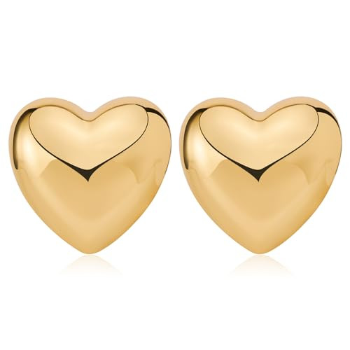 MUYAN Heart Stud Earrings for Women Love Heart Dainty Earrings Fashion Jewelry | Amazon (US)